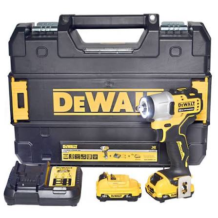 DEWALT 12V MAX Brushless 3/8in 168Nm Cordless Impact Wrench Hog Ring Kit, 2*2.0Ah Battery, Charger