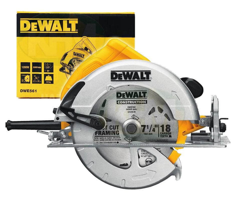 DEWALT 184mm 1500W Compact Circular Saw with 2mm Thickness Stamp Steel Shoe