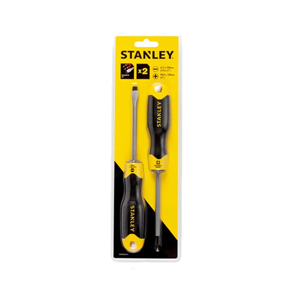 STANLEY CUSHION GRIP 2PC SCREWDRIVERS SET (1 PHILIPS, 1 FLAT)