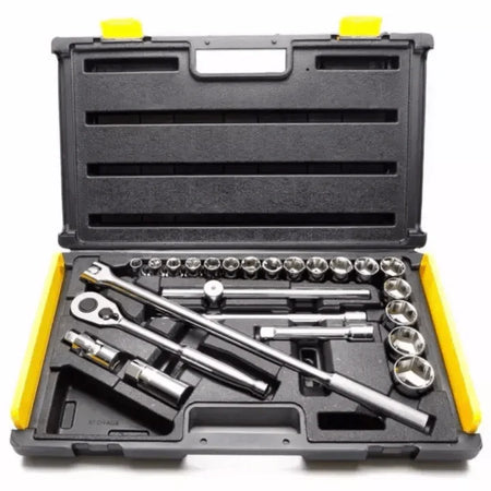 STANLEY 25-Piece 1/2" Drive 6-Point Metric Socket Wrench Set (10–32mm)