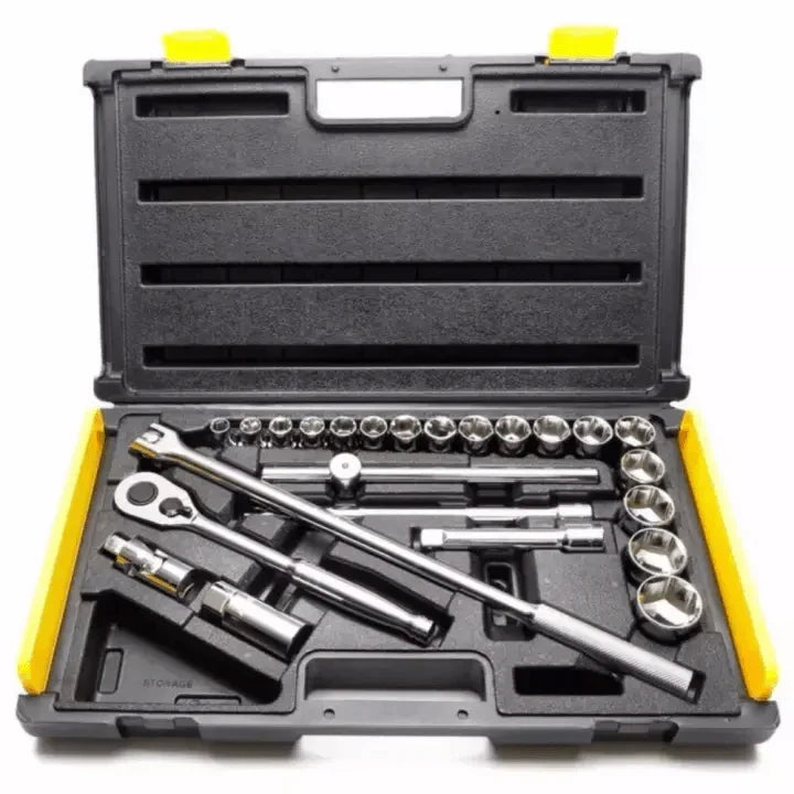 STANLEY 25-Piece 1/2" Drive 6-Point Metric Socket Wrench Set (10–32mm)