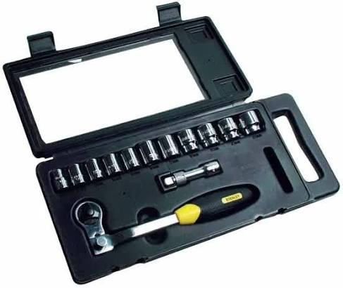 STANLEY 13 PCS. “DYNAGRIP” METRIC SOCKET SET; 6 PTS. 3/8 DRIVE 10 - 23 MM, 11 PCS SOCKETS,